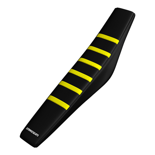 Suzuki RM125 01-12 /RM250 01-12 YELLOW/BLACK/BLACK Gripper Ribbed Seat Cover